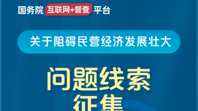 操黄快色国务院“互联网+督查”平台公开征集阻碍民营经济发展壮大问题线索